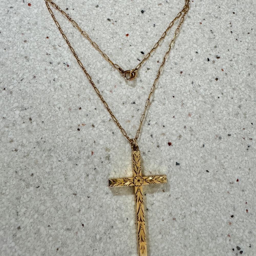 12k Gold Cross Necklace
